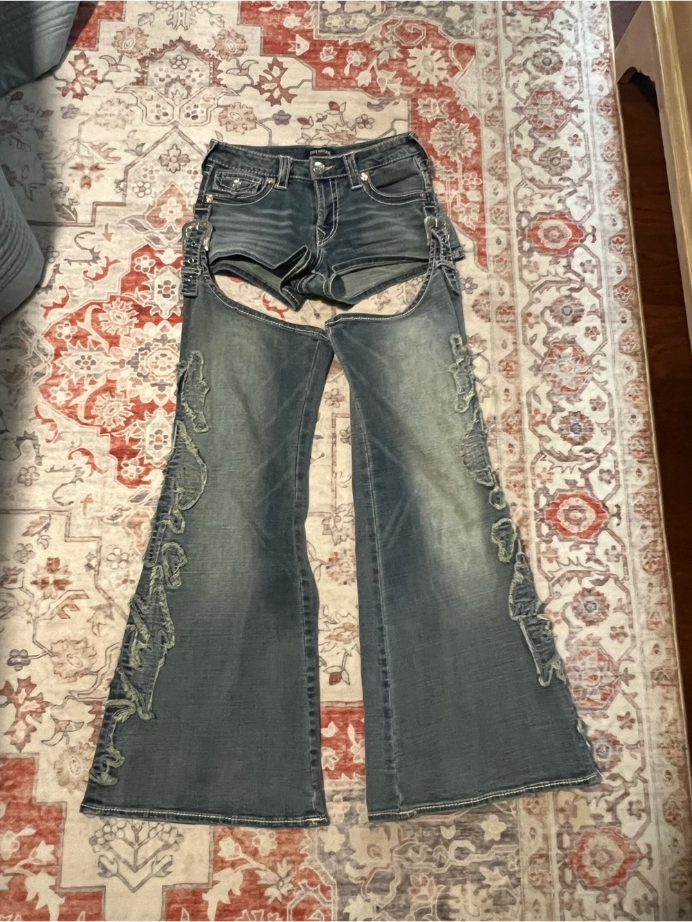 TRUE RELIGION Western Relaxed Chap Flare Jean